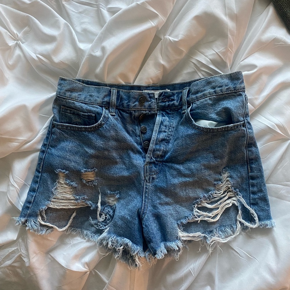 Denim cutoff shorts